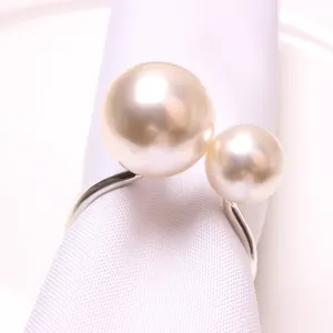 New Pearl Napkin Ring Light Luxury High-shine Pearl U-shaped Napkin Ring