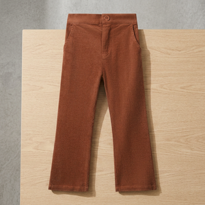 Pantalons pour filles en coton doux à rayures imprimées tendance avec poches latérales pour l'école, la tenue quotidienne et la maison - Product Image 3