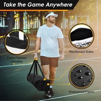 Approvisionnement direct usine : Ensemble de filet de pickleball portable de 22 pieds, certifié USAPA, avec structure alvéolée et roues en acier, facile à installer en intérieur