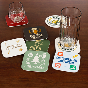 Benutzer definierte saugfähige Papier Bar <span class=keywords><strong>Bier</strong></span> Untersetzer Runde quadratische Getränk Kaffee Cocktail Glas Untersetzer Papier matte für Restaurant - Product Image 3