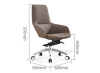 Chaise de bureau ergonomique moderne en cuir PU, cadre en aluminium, roulettes, chaise de direction HBADA E3 Pro Dynamic L avec coussin