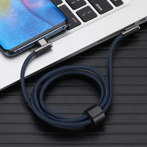 Đầy Màu Sắc 90 Độ Góc Phải Có Thể Đảo Ngược Micro 3A Nhanh Phí Cáp Type-C Cho Điện Thoại <span class=keywords><strong>Android</strong></span> Sợi Vải Bện Điện Thoại Di Động - Product Image 2