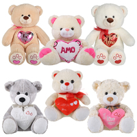Nouvel Ours en Peluche de 40 cm avec Cœur, Jouets en Peluche Doux et Mignons Personnalisés pour la Saint-Valentin