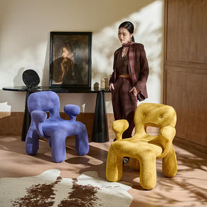 เก้าอี้โซฟาเดี่ยวดีไซน์นอร์ดิก โครงสร้างนุ่มสบาย เก้าอี้ห้องนั่งเล่นทันสมัย - Product Image 3