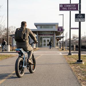 Vélo électrique compact rétro à pneus larges avec phare LED, connecteur de station, idéal pour les trajets en ville et les cyclistes nomades - Product Image 6