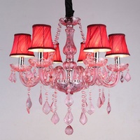 Lustre moderne nordique en cristal décoration romantique de chambre à coucher lustre d'éclairage magnifique salle de banquet rose lustre suspension lampe