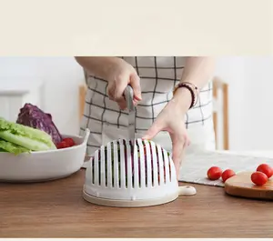 New hot seller Kitchen Salad and Vegetables fruits Sliced chopper cutter Multi-functions plastic bowl