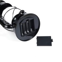 Lampe lanterne à flamme de feu LED extérieure noire personnalisée de 24 cm, fonctionne avec 4 piles AA sèches pour le camping