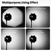 AMBITFUL 30cm Parapluie Octogone Portable pour Softbox Grille en Nid d'Abeille Mini Caméra Flash pour Softbox Studio Photographie TT520II V1
