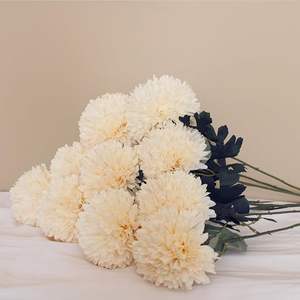 פרחי קיקו גדולים בצבע בז', 10 גבעולים עם אגרטל, פרחי משי בכמות גדולה, זר בסגנון בוהו, קישוט מרכזי לשולחן אוכל, חדר אמבטיה - Product Image 2
