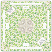 Tapis de Mahjong Américain Style Naturel, Imprimé Trèfle Vert, Design Cadre en Rotin, Tapis de Mahjong de Luxe Antidérapant en Feutre