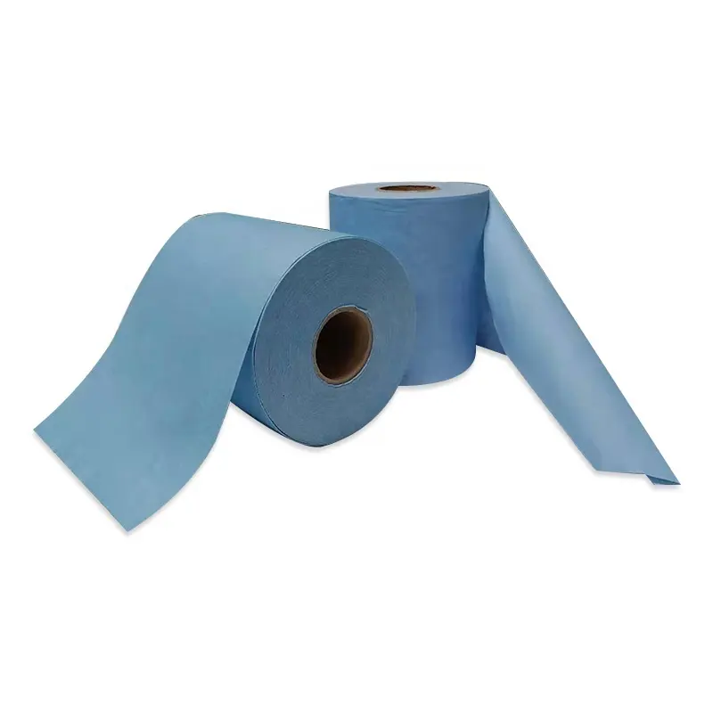 Manufacturer Eco-friendly Woodpulp&Polyester Paper Wipers Rolls