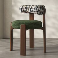 Chaise de salle à manger et de loisirs en bois, style moderne, médiéval, français rétro, avec tissu doux et pieds en bois, pour usage domestique – Offre promotionnelle