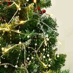Ramas de Pino Navideñas con Perlas, Ramas de Navidad para Coronas, Guirnaldas, Manualidades y Decoración del Hogar - Product Image 3