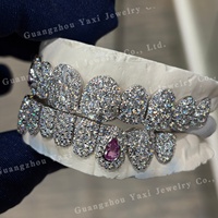 Vente flash : Grillz personnalisés en moissanite, 8 pierres taille brillant, certifiées par un tiers, style hip-hop, argent S925, or 10k, 14k, 18k massif