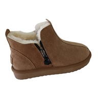 Bottes de neige doublées de fourrure de mouton, classiques, chaudes, en cuir véritable, pour femmes, tendance