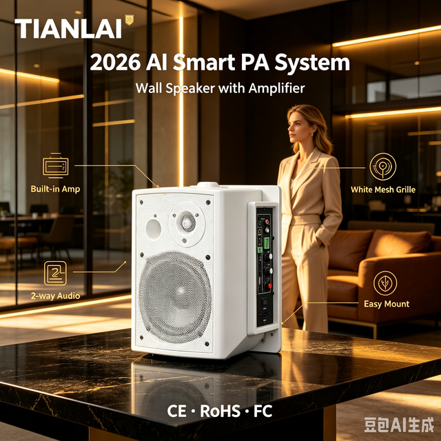 TIANLAI TL-A5BT 5 Inch Active  Wall Mount Speaker with BT 5.0 AUX USB for Commercial Audio System Restaurant Cafe PA
