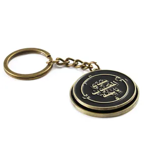 Professional customization of metal keychains with a zinc alloy center that can be rotated, painted and electroplated