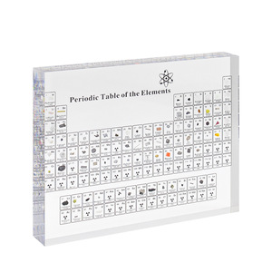 Tabla periódica de los elementos, exhibición de acrílico con muestras integradas, decoración educativa para escritorio, para química escolar - Product Image 3