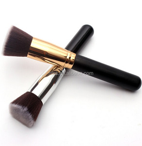 Brosse <span class=keywords><strong>Kabuki</strong></span> de Contour <span class=keywords><strong>plat</strong></span> pour le visage, brosse de Contour des cheveux vegan, brosse à base, nouveau Design - Product Image 2