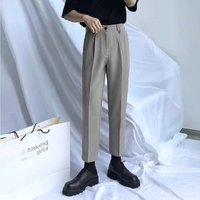 Pantalon habillé homme été léger style mature version coréenne coupe slim droite formel mi-épaisseur mélange coton tendance sans repassage ST.Meer