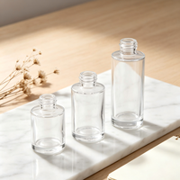 Flacon d'essence liquide de 30 ml, flacon cylindrique à épaule plate, flacon liquide en verre de 20 ml, huiles essentielles emballées, flacons vides.
