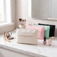Damesmode fruitpatroon ritssluiting zachte handgreep clutch cosmetische tas katoenen canvas