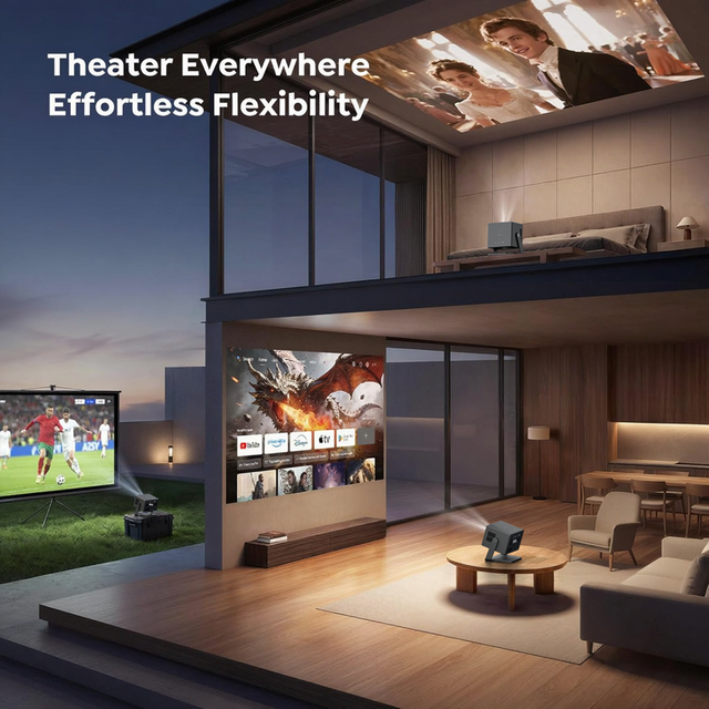 Big Screen Size Full HD 1080P Smart Android 9 LCD Home Theater Movie LED Projector