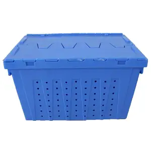 Moving boxes Wholesale collapsible logistic stackable box plastic vegetable crates with lid manufacturer