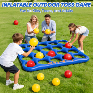 <b>Inflatable</b> 4-in-a-Row Pool <b>Game</b> Set with Red & Yellow Balls for Multiplayer Family Water Fun - Product Image 3