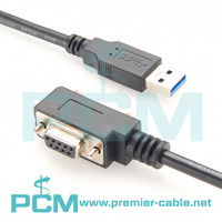 Câble série RS232 USB vers DB9 femelle à angle droit 4 broches vers le bas Puce FTDI FT232, USB vers série, USB vers RS232, USB vers Null Modem