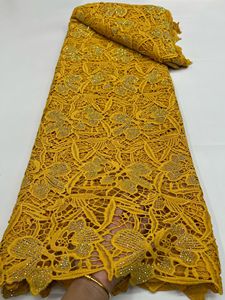 Tela de encaje <span class=keywords><strong>guipur</strong></span> africana de gran venta, encaje de cordón <span class=keywords><strong>bordado</strong></span> soluble en agua <span class=keywords><strong>con</strong></span> pedrería - Product Image 6