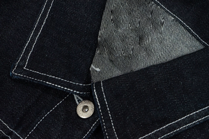 Veste en jean noire pour homme avec logo personnalisé, style pompier, fermeture à boucle, OEM ODM, vintage, épaisse, style camionneur, surpiqûres contrastées, vêtements de travail, vente en gros - Product Image 3