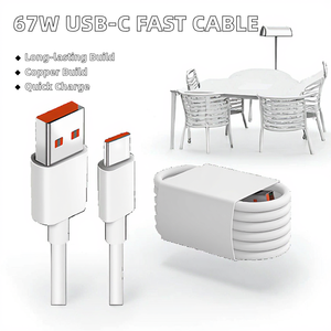 슈퍼 퀵 차지 67W 6A USB 데이터 케이블 3.3ft 1m 샤오미 폰용 고속 충전 호환 USB 타입-<span class=keywords><strong>C</strong></span> 67W 6A 충전 케이블 - Product Image 2
