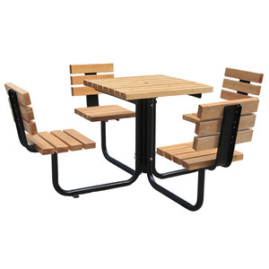 Bàn Dã Ngoại Bằng Gỗ Nhựa Tái Chế Lớn Bên Ngoài Có Ghế Ngoài Trời Sân Vườn Công Viên Bàn Ăn Thương Mại Và Ghế - Product Image 1