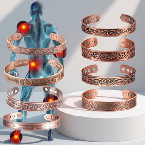 Antique Red Copper Magnetic <b>Bracelet</b> For Joint Pain Relief Men Women Fashion Jewelry Zinc Alloy Plated Support <b>Bracelets</b> - Product Image 1
