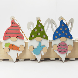 Easter Wooden Rabbit Pendant Nordic Style Handmade Cartoon Decor Indoor Home Decoration - Product Image 3