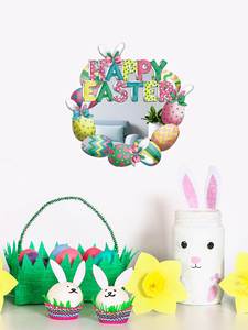 3D Acrylic Mirror Wall <b>Stickers</b> Happy <b>Easter</b> Bunny Egg UV Printing Mirror Wall Art Decoration Removable - Product Image 4