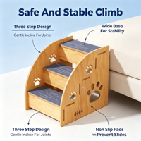 Nouvelle Escalade pour Animaux de Compagnie en Bois Massif, Écologique, Moderne, Imperméable, Couleur Unie, avec Motifs de Pattes de Chat Creuses