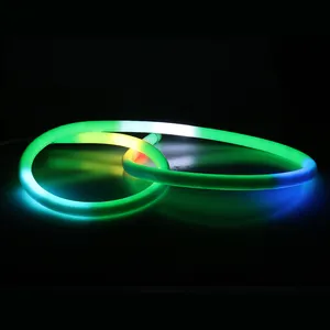 工厂价格发光二极管庭院灯SPI DMX可编程5050 RGB像素WS2811 360度圆形直径18毫米霓虹灯软绳灯带