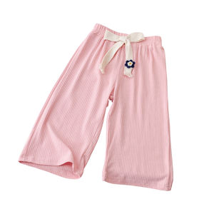 <span class=keywords><strong>Pantaloni</strong></span> estivi a gamba larga da ragazza in seta di ghiaccio, <span class=keywords><strong>pantaloni</strong></span> corti per bambini - Product Image 4