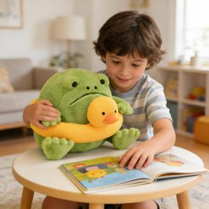 JC Stuffed Animal Soft Toy Ricky Rain Frog <strong>Rubber</strong> Ring Cute Plushies Amphibian Frog Stuffed Animal Plush <strong>Dolls</strong> For Birthday Gift - Product Image 4