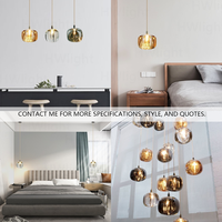 Lampe suspendue LED en forme de boule de verre au design nordique moderne, luminaire décoratif d'intérieur, idéal pour une cuisine, une île, un restaurant, un café, une salle à manger ou une maison