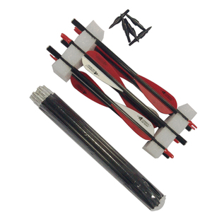 <span class=keywords><strong>3</strong></span> frecce takedown Linkboy tiro con l'arco puro carbonio frecce ID6.2 con vera piuma 4 "per il tiro in tasca comoda prenotazione - Product Image 4