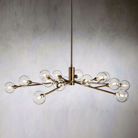 Lustre rond en verre de 47 pouces, style moderne et luxueux, pour villa, salon, grand luminaire pour bâtiment en duplex