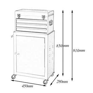 Armoire à outils HONGFEI à 3 tiroirs, robuste, en métal, verrouillable, pour la maison, le <span class=keywords><strong>garage</strong></span>, fabricant <span class=keywords><strong>de</strong></span> chariots à outils certifié BSCI - Product Image 5