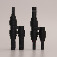 Connecteur PV en T à trois voies pour composants de panneaux solaires, distribution parallèle CC, prise étanche, noir, Chine continentale