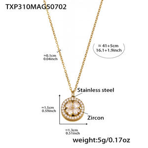 Conjunto de joyería de flor giratoria de circón 5A, collar + pendientes + anillo, regalo elegante para mujer - Product Image 2