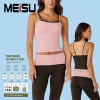 Ensemble de yoga color block personnalisé, débardeur de yoga doux, leggings anti-transparence, vêtements de sport extensibles dans les quatre sens, fabricant OEM ODM