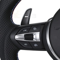 Volant en cuir personnalisé à fond plat semi-perforé avec LED pour F10 F20 F30 M3 F80 M4 F82 M2 F87 M5 F90 X6 E71 E90 E92 E93